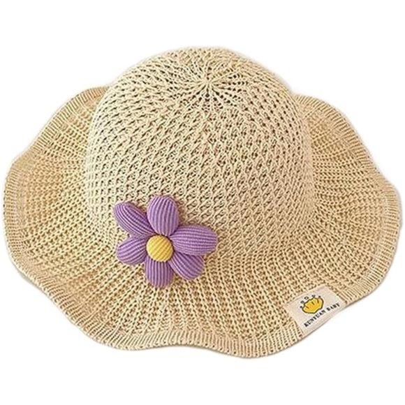 Sun Protection Infant Straw Beach Hat Baby Girls Hat Summer Straw